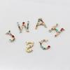Nidin High Quality Wholesale 26 Letters Multi-color Zircon Necklace Copper Pendant Women Girl Fine Party Jewelry Family Gifts