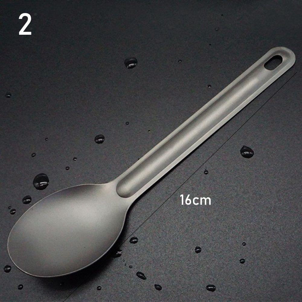 New Pure Portable Outdoor Picnic Accessories Titanium Cookware Cutlery Fork Long Handle Spoon