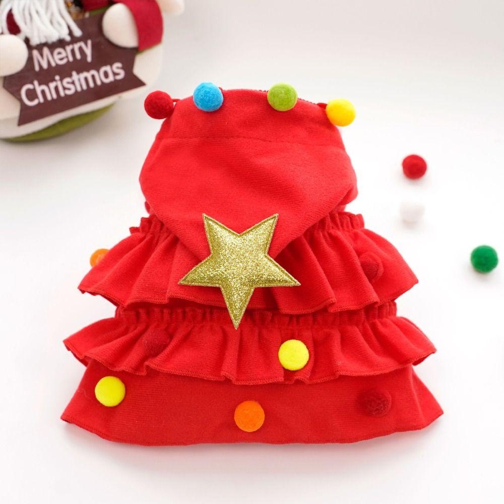 Santa Tree Costume Pet Cape Party Cosplay Pet Dress Up Clothes Christmas Dog Cloak