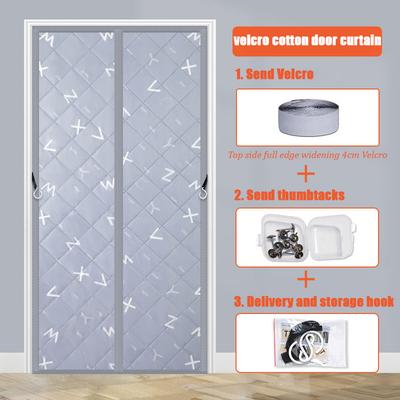 Хлопковая дверная занавеска, зимняя утолщенная домашняя теплая ветрозащитная, холодостойкая, звукоизоляционная, самовсасывающая перегородка, магнитная подвесная занавеска на липучке