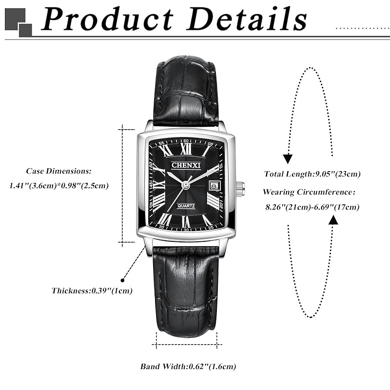 Часы женские ремень из натуральной кожи календарь парные часы: Водонепроницаемость 3 АТМ, римские цифры, аналоговый дисплей, квадратный, простой, кожаный ремешок, регулируемая длина, кварцевый