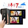 2 Монитора RFID ИК Камера 7-дюймовый Проводной Видеодомофон с Электрическим Замком
