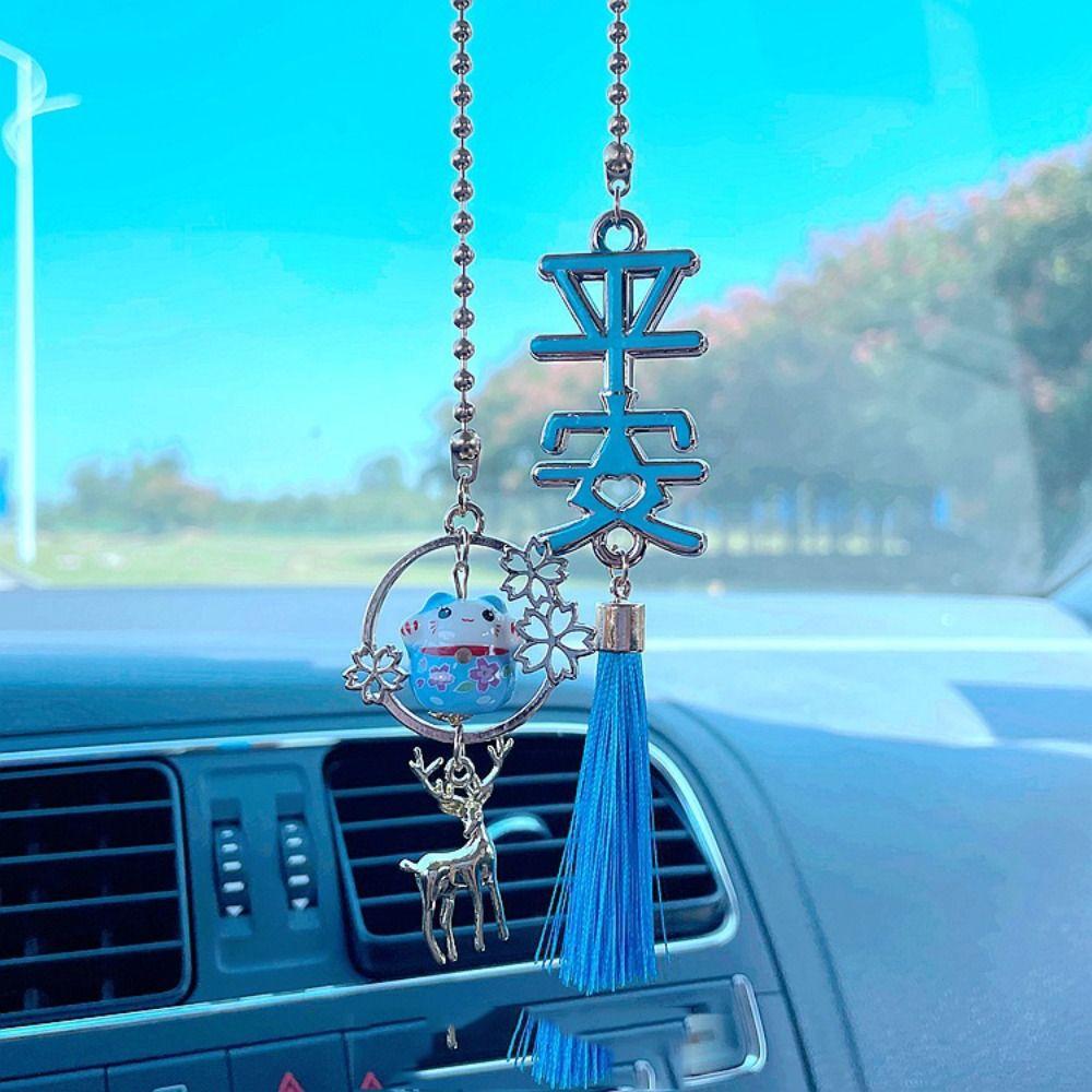Car Accessories Ceramic Cat Ornament Fortune Cat Pendant Fortune Cat Car Pendant Cat Car Hangings