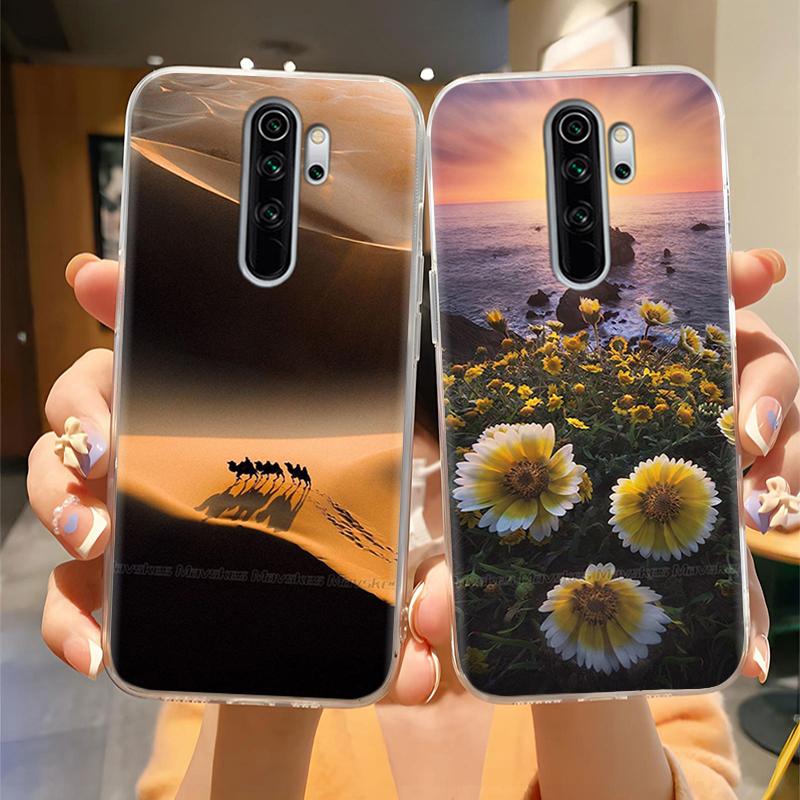 Чехлы из ТПУ для Redmi Note 8 Pro Чехол Прозрачный Красивые Цветы Легкий Чехол для Xiaomi Redmi Note8 Pro Корпус Телефона Fundas