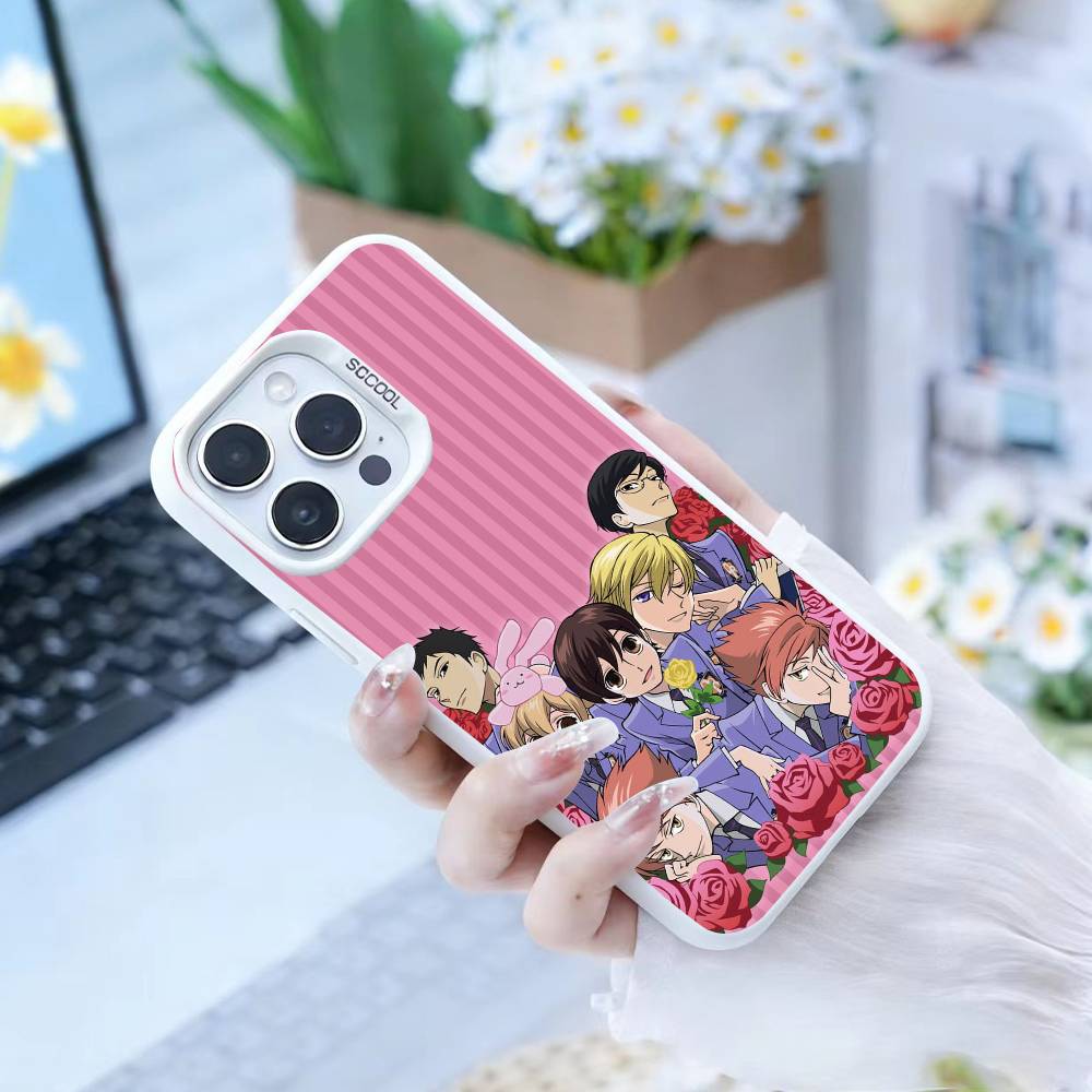 Клуб свиданий старшей школы Оран Чехол для телефона для iPhone 16,15,14,13,12,17,Pro,MAX белый Матовый Ударопрочный Чехол