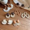 Wood Bohemian Drop Earrings Round Beach Jewelry Cute Geometric Earrings  Gift