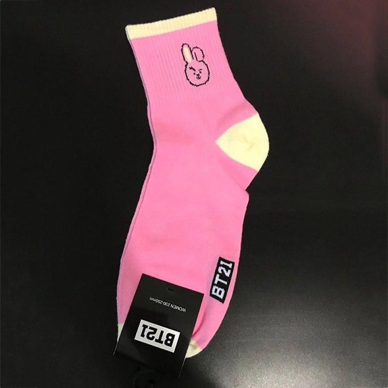 BTS Bangtan Kpop Мальчики Длинные Носки Мультяшная Кукла Chimmy Shooky Высокий Трикотаж