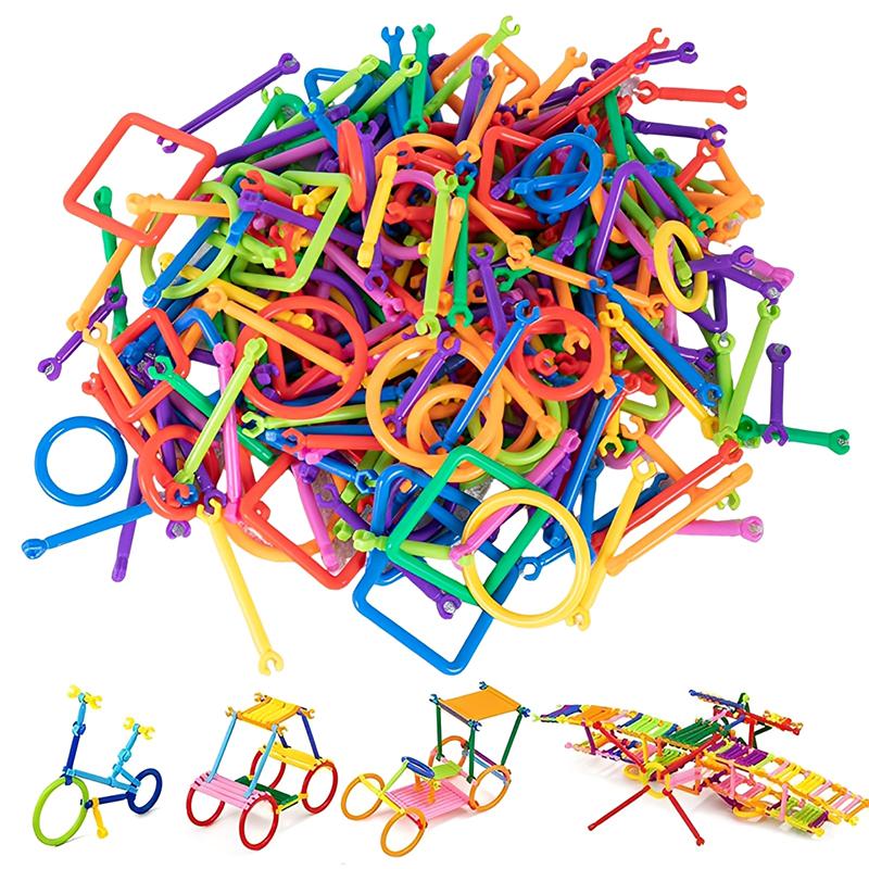 65~240 шт. Детские DIY строительные блоки палочки игрушки с сумкой для хранения дети раннее обучение интеллект палочки игрушка для творчества TMZ