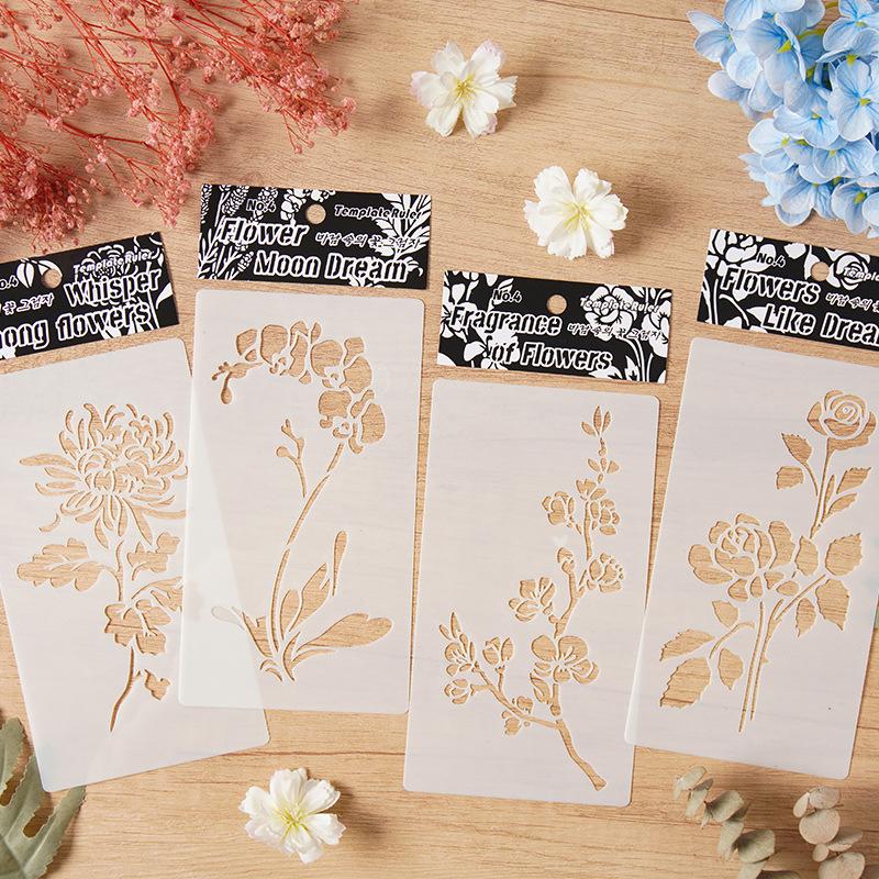 4 Sheet/set, Hand-made Poster Template, Painted Template, Pet Template, Hollowed Out Painting Template, Painting Template, Painting Tool, Home Decorat