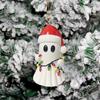 Подвеска Yousheng Christmas Ghost из смолы, 3D-призрак, подвесное украшение, мини-фигурка в виде шляпы Санты, для украшения праздничного стола на рождественскую елку