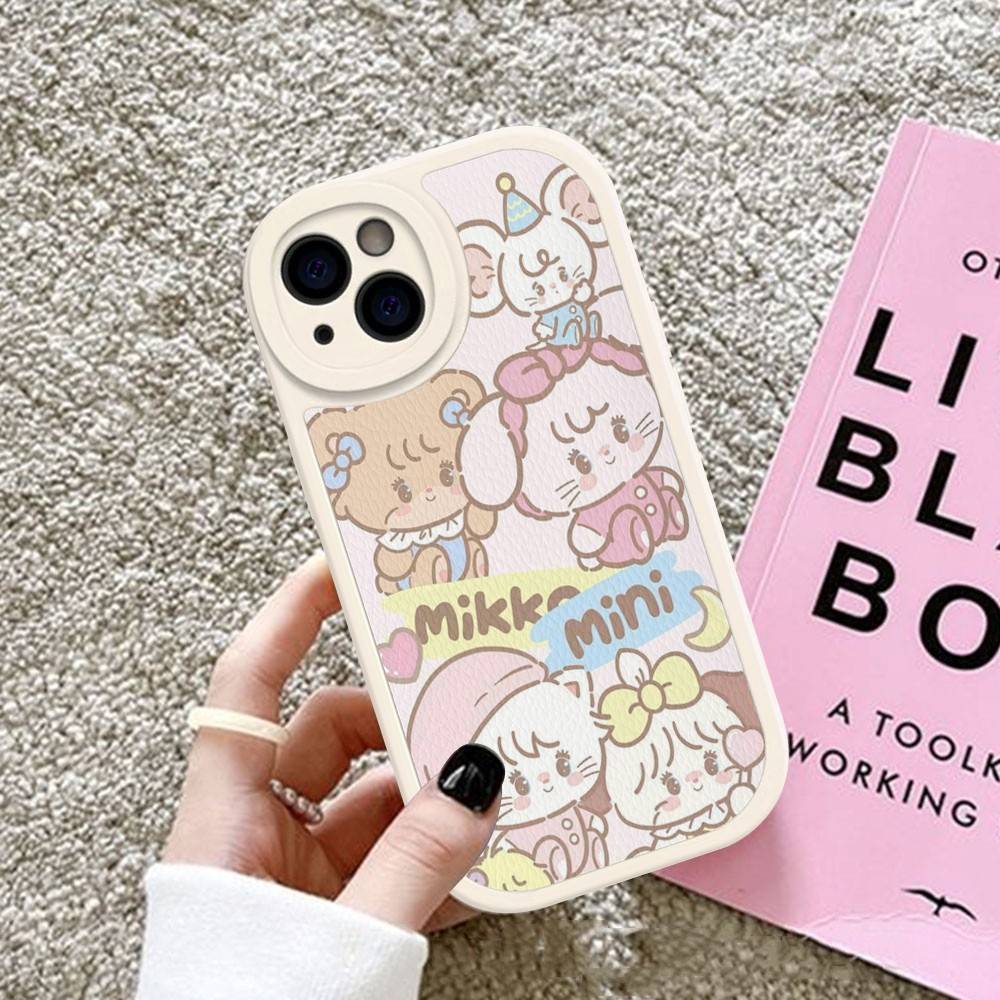Famous Cute M-Mikko C-Characters Phone Case For IPhone 16 15 14 13 Pro Max 11 12 Plus Leather Silicone Cover