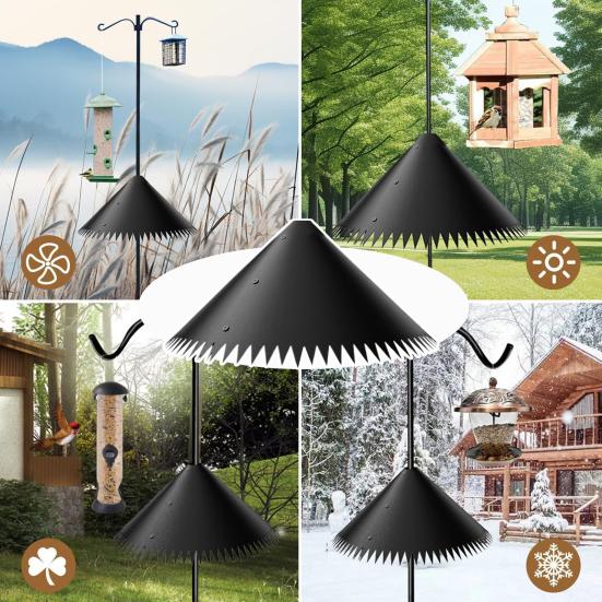 Защитный экран для кормушки для птиц, прочный, устойчивый к погодным условиям, вращающийся, простой монтаж, крепление на столбе, защита от белок