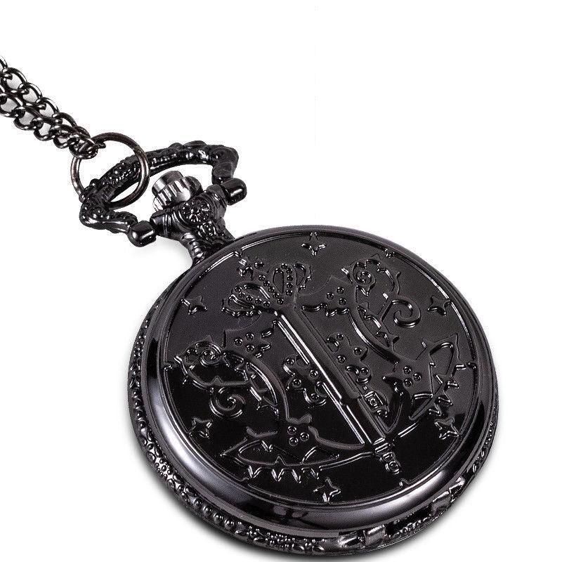 Anime Black Butler Cosplay Sebastian Pocket Watch Kuroshitsuji Clock Pendant for Men Women Gift