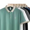 Мужская рубашка поло с коротким рукавом, мужская модная корейская версия британской рубашки поло с лацканами, высококачественный приталенный топ, мужской