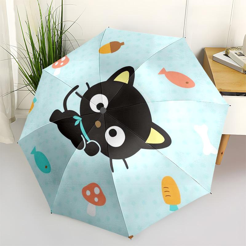 1pc Black Cat Adventure Umbrella with Plastic Handle,Suitable for All Seasons Home Travel Outdoor UmbrellaSanlio292