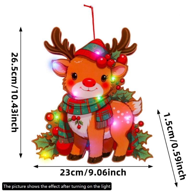 2025 Christmas Luminous Door Hanging Decorations Christmas Home Diy Decorations Scene Layout Decorations