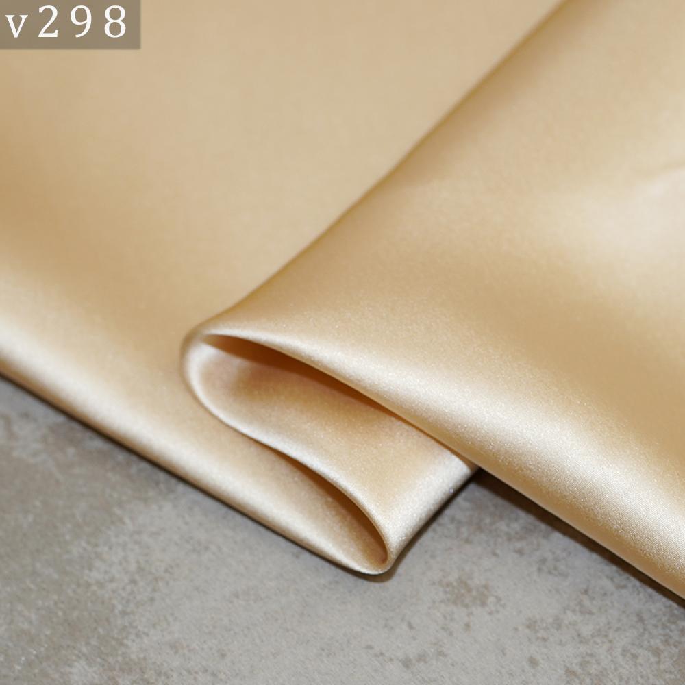 HYSK Natural Genuine Pure 100% Silk Crepe Satin Fabric Silk China Duchess Plain Brown by Meter for Dress Bedding Wedding