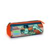 coral high Kids Indigo Neon Orange Skateboard Patterned Three Compartment Pencil Bag 22023