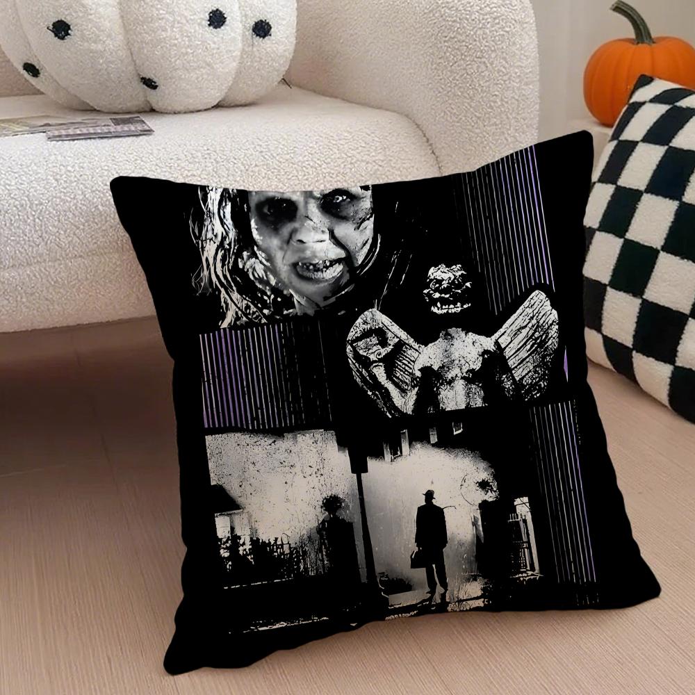 scary movie TThe Exorcistes Cushion Cover Throw Pillow Cover Hidden Button Durable Polyester Chair Cushion