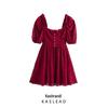 2025 Spring Women's European & American Style Lace Puff Sleeve Dress