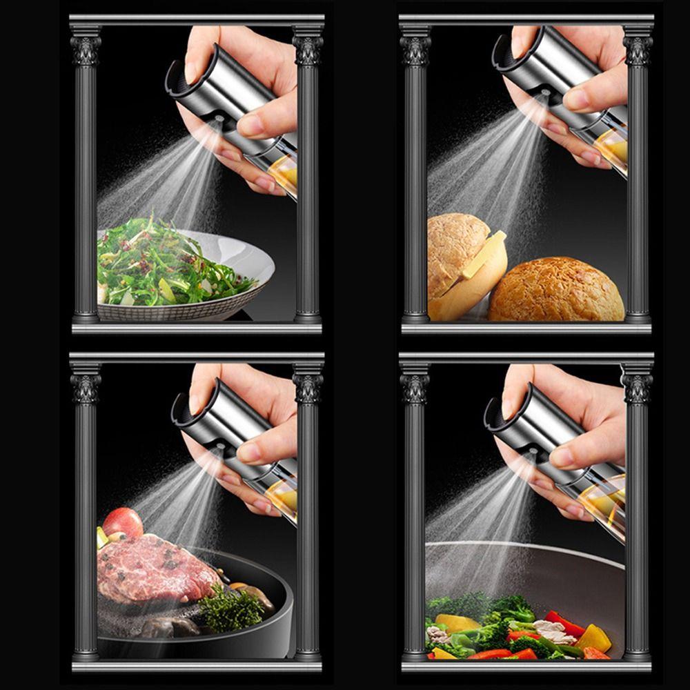Glass Oil Spray Bottle Stainless Steel Oil Dispenser Bottle Glass Oil Sprayer  Household