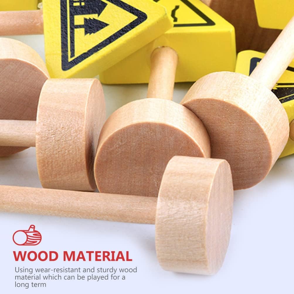 Деревянный дорожный знак 'Дорожные работы': 50 шт. Игрушечные дорожные знаки Маленькие игрушечные машинки и другие литые транспортные средства Деревянные машинки Игрушки Дорожные знаки Игрушки