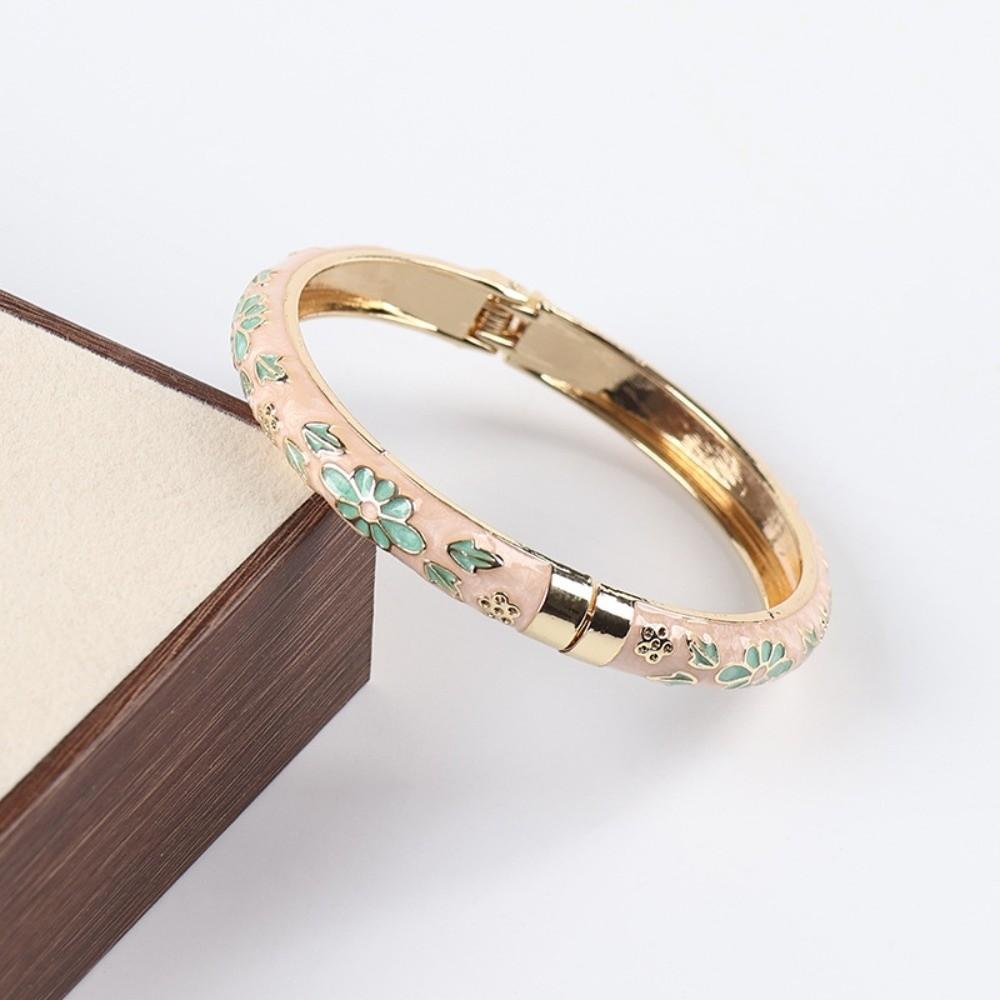 Colorful Vintage Cloisonne Bangle Traditional Women's Hand Bracelet Flower Bangle  Jewelry Gifts