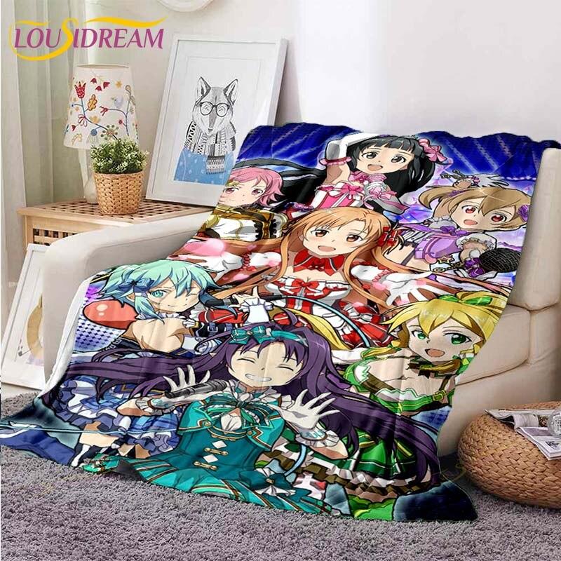 Одеяло Asuna Sword Art Online, одеяло для дивана-кровати, супер мягкое теплое одеяло, флисовое одеяло