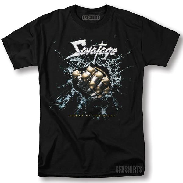 Футболка Savatage Power of the Night Концертный Тур Рок Графический Дизайн Винтаж Унисекс Футболка