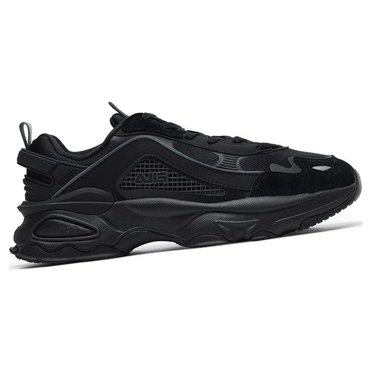 Fila Ткань Синтетическая кожа ТПУ Свиная кожа Модные Амортизирующие Износостойкие Низкие Кроссовки Папы Мужские кроссовки Черный F12M216101FBK