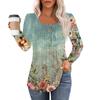 Long Sleeve Shirts For Women Tops Dressy Casual Blouses Pleated Square Scooped Neck Tunic Tops