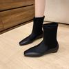 New Boots for Women Autumn Winter 2024 Hot Sale Solid Color Square Head Outdoors Women's Mid-calf Boots Botas Mujer