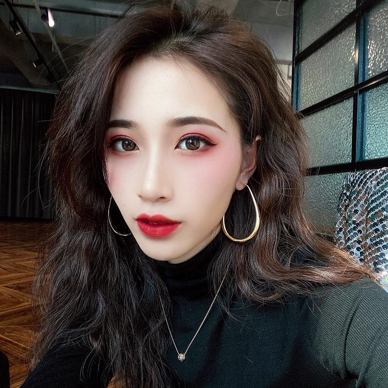 Серьги-капли Гладкие круглые серьги-кольца большого размера для женщин Модный шарм Высокое качество Свадебные украшения Подарок