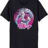Hatsune Miku Anime Cartoon Circle Frame Black Graphic Tee