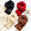 1PC Fashion Knitted Scarf Winter Warm Solid Color Neck Cover Thickening Windproof Vintage Scarf