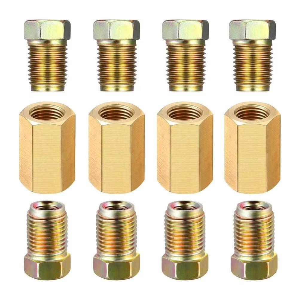 Brass Brake Hose Connector Hexagon Union Connector Fitting Assortment Inverted Flare Fitting