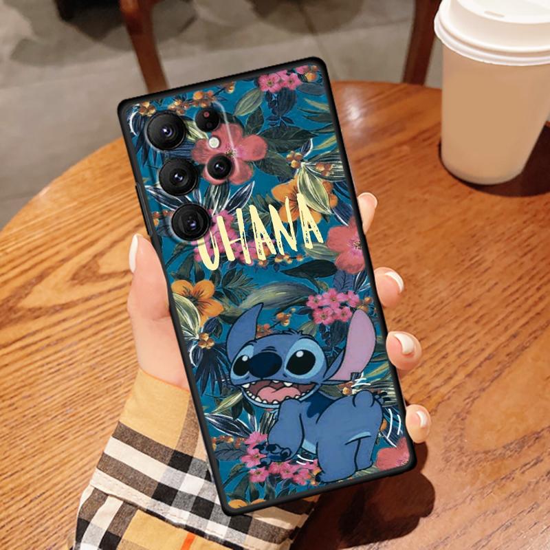 Чехол для телефона Stitch Cartoon Cute для Samsung Galaxy S24 S23 S22 S21 S20 FE S10 S10E Plus Ultra Pro Lite 5G Black TPU