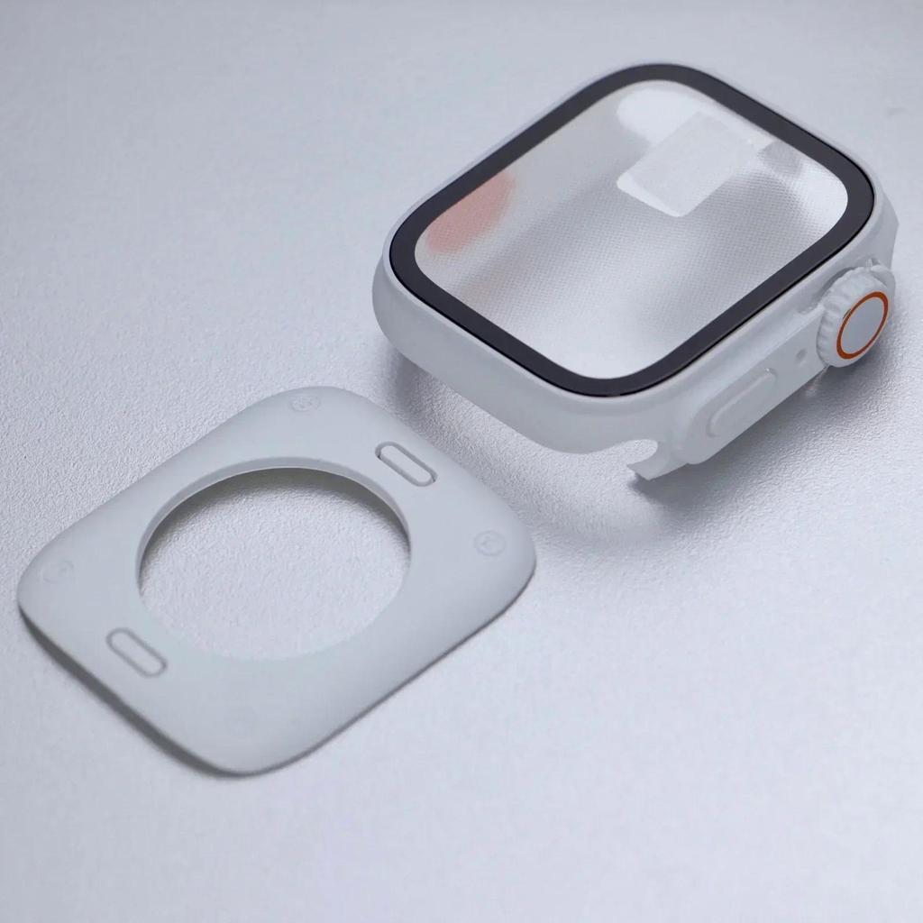 Защитная крышка-экран для Apple Watch 44мм 45мм 46мм 42мм Жесткий ПК Передний Задний Бампер Чехол для Iwatch 10 9 8 7 6 Сменить на Ultra