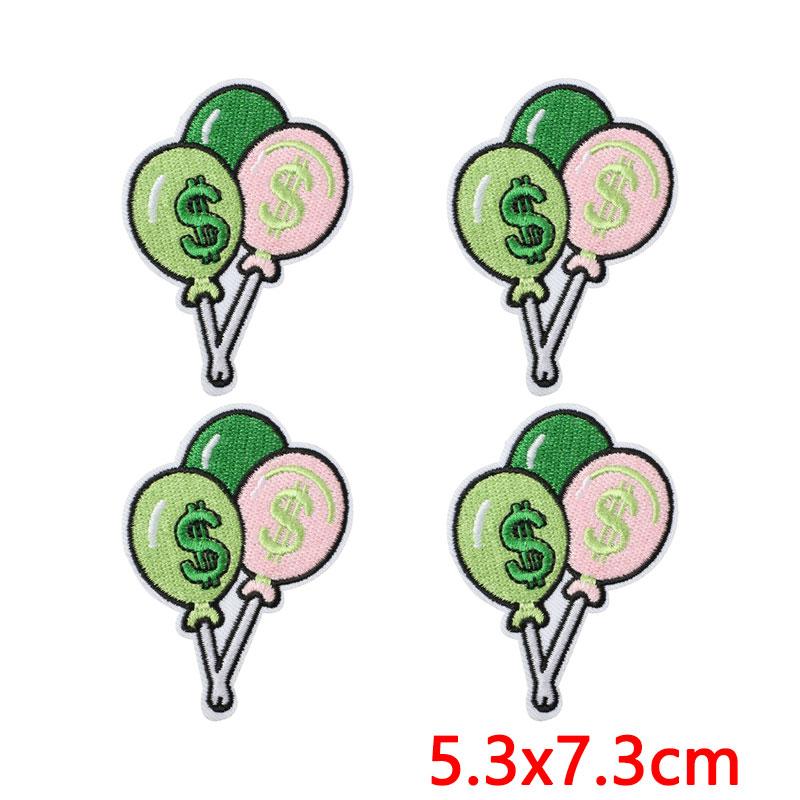 10Pcs Hip Hop Money Patch, Iron on Patches for Clothing, Cash Dollar Butterfly Embroidered Appliques for Streetwear