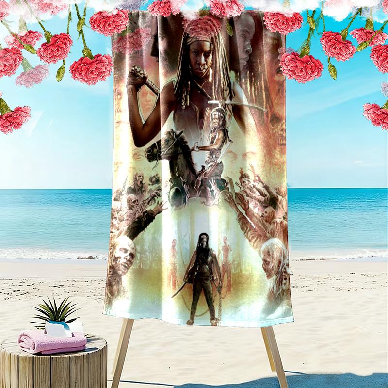 Apocalyptic Warrior Uprising beach towel Outdoor camping soft quick-drying swim towel seaside swim beach printing Fashion Comfort