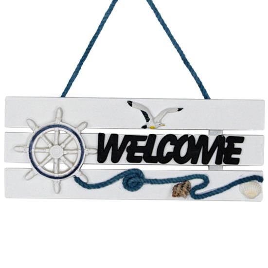 Mediterranean Welcome Doorplate Hanging Pendant Sign Home Store Door Wall Decor