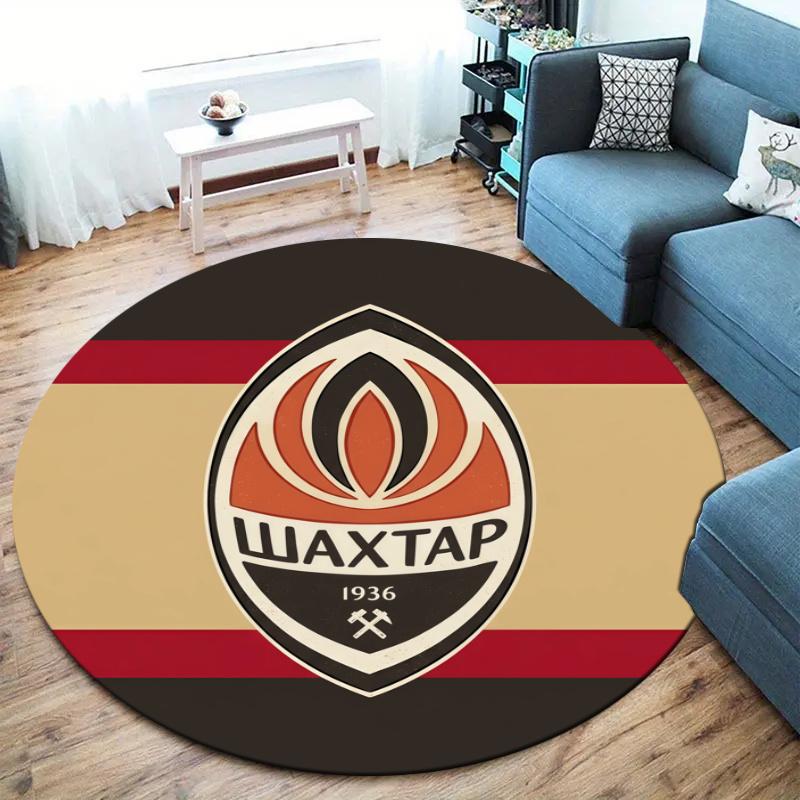 Shakhtar Donetsk Round Area Rug,Carpet Rug for Living Room Bedroom Sofa Playroom Decor,Non-slip Floor Mat