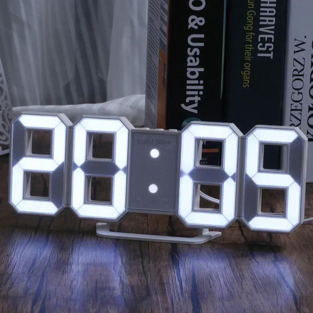 3D светодиодные цифровые часы настенное украшение светящийся ночной режим украшение для спальни регулируемые электронные часы декор комнаты эстетика