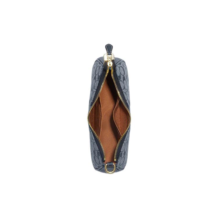 Coach Teri 25 Classic Monogram Сумка-тоут на молнии из шамбре и кожи Женская сумка-тоут Джинсово-синяя CH139-IMDEI