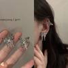 Korean Fashion Gothic Punk Style Stereo Butterfly Womens Earring For Cool Female Metal Dangle Earrings Party Jewelry Set