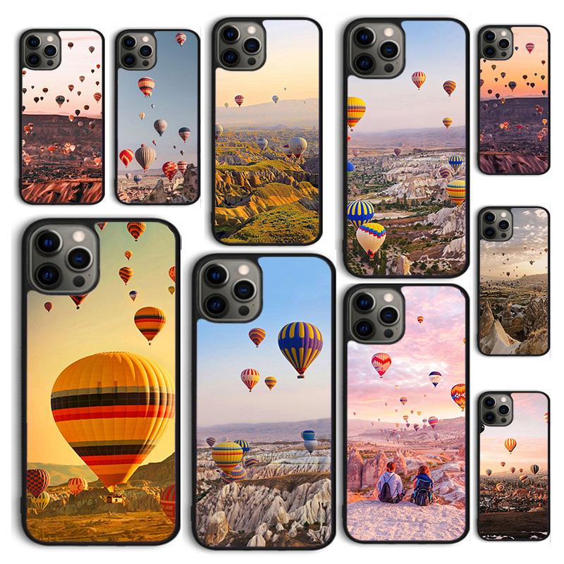 Autumu Hot Air Balloon Travel Mountain Phone Case Cover for iPhone 17 Air 16 16e 15 12 11 13 14 Pro Max Plus Coque