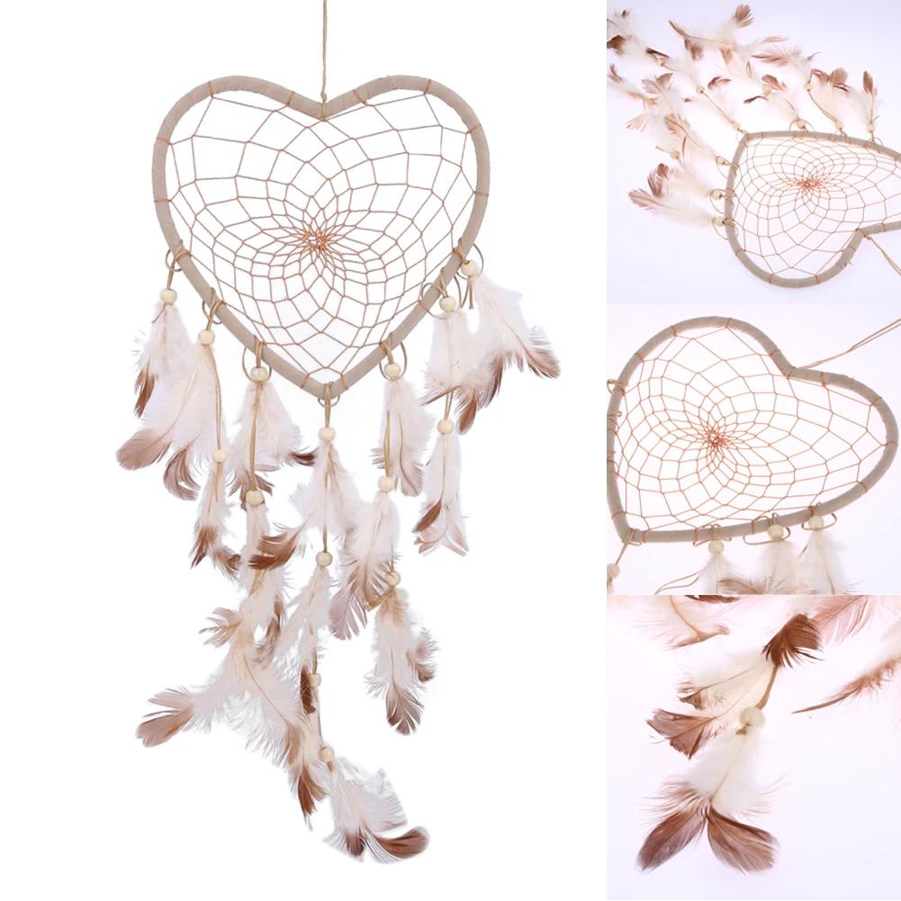 55cm White Dream Catcher Net with Feathers Handmade Wall Hanging Car Ornament Craft Home Decoration Decor Wind Chimes Dropship