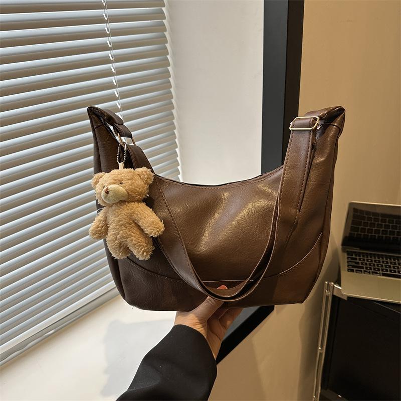 Повседневная сумка большой вместимости женская 2024 новая сумка-пельмень в стиле ретро простая и универсальная сумка-мессенджер