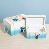 2 Pieces Mediterranean Wooden Storage Box Sundries Organizer for Photography Desktop Decoration