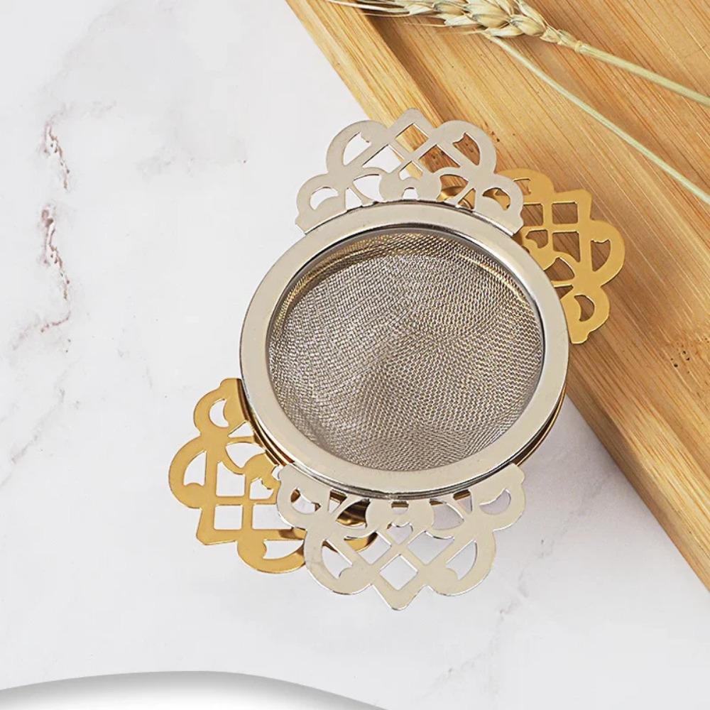 Double-layer Fine Mesh Tea Strainer Stainless Steel Filter Sieve Teaware Lace Tea Drain Useful Tea Infusers Kitchen Accessories